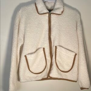 Free Assembly zip up fuzzy coat